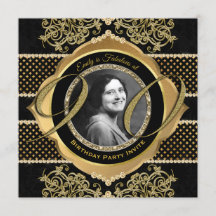 90. Geburtstag Ninetieth Gold Diamond Foto Rahmen