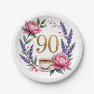 90. Geburtstag Oma Elegant Pappteller