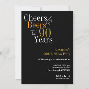 90. Geburtstag Party Einladung Cheers and Bers