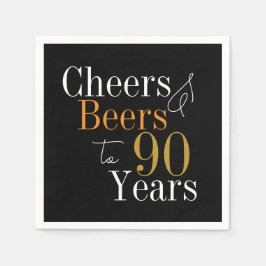90. Geburtstag Party für Cheers and Biersorten Serviette