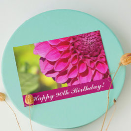 90. Geburtstag Pink Dahlia Floral Geburtstag Karte