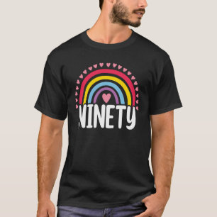 90. Geburtstag Regenbogen-Fan 90 Jahre alte Frauen T-Shirt
