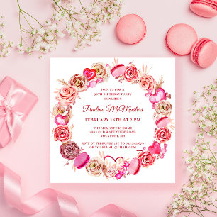 90. Geburtstag Rosa Wirbles Herz Valentine Einladung