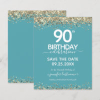 90. Geburtstag Save the Date Einladung