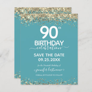 90. Geburtstag Save the Date Einladung