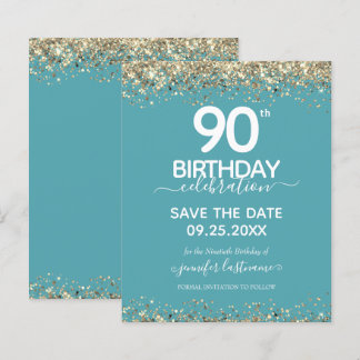90. Geburtstag Save the Date Einladung