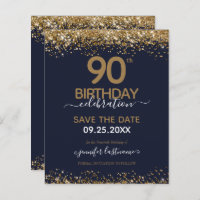90. Geburtstag Save the Date Einladung