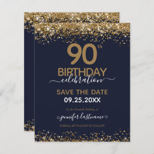90. Geburtstag Save the Date Einladung