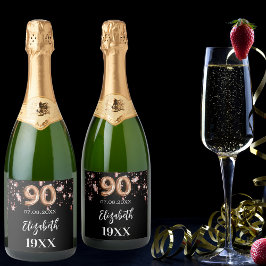 90. Geburtstag schwarze Rose Goldstars