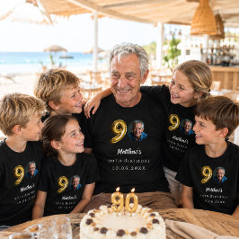 90. Geburtstag schwarzes Foto T-Shirt
