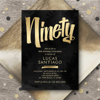 90. Geburtstag Schwarzes Gold Einladung