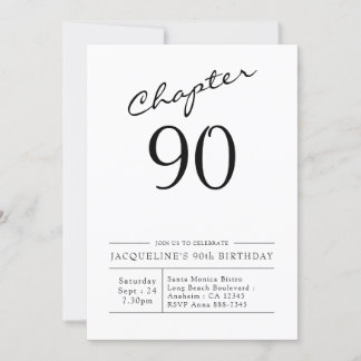 90. Geburtstag Script 90 Party Einladung