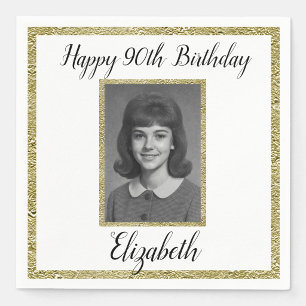 90. Geburtstag Servietten mit individuellem Foto i