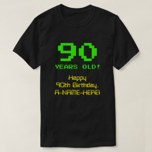 90. Geburtstag: Spaß, 8-Bit-Look, Nerdy / Geeky "9 T-Shirt