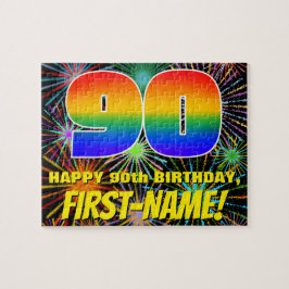 90. Geburtstag: Spaß, bunte feierliche Feuerwerke Puzzle