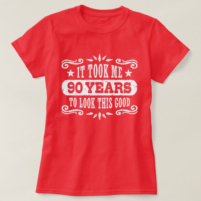 90. Geburtstag T-Shirt (Design vorne)