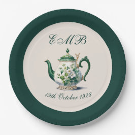 90. Geburtstag Tea Party Green Regency Geburtstag Pappteller