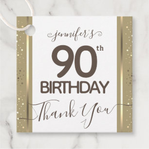90. Geburtstag Vielen Dank Gold Elegante Script Ge Geschenkanhänger