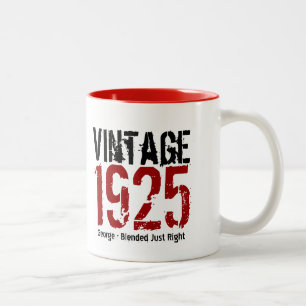 90. Geburtstag Vintag 1925 oder beliebiges Jahr V0 Zweifarbige Tasse