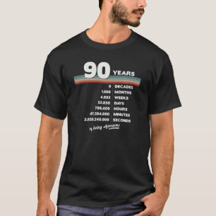 90. Geburtstag Vintag 90 Jahre alter Retro 1080 Mo T-Shirt