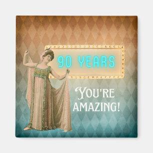 90. Geburtstag Vintager Sänger Geburtstag Magnet