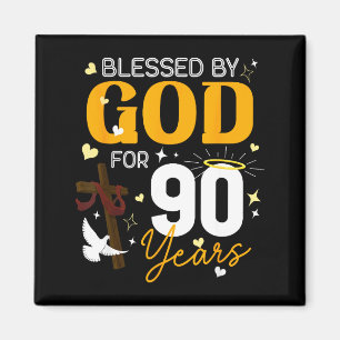 90. Geburtstag von Gott gesegnet für 90 Jahre alte Magnet