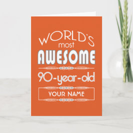90. Geburtstag Welten Beste Fabelflame Orange Karte