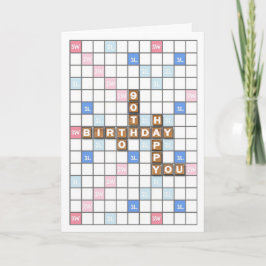 90. Geburtstag, Word Game Board Karte