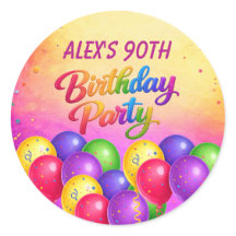 90. Geburtstags-Ballon-Konfetti-Party