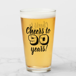90. Geburtstags-Beifall zu 90 Jahren Bier-/Trinken Glas