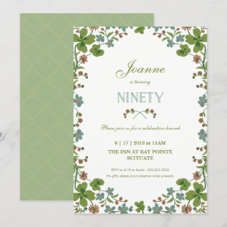 90. Geburtstags-Einladung, Ninetieth Vintage Art Einladung