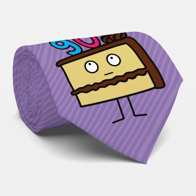 90. Geburtstags-Kuchen mit Kerzen Krawatte (Gerollt)
