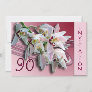 90. Geburtstags-Party Einladung - Orchideen