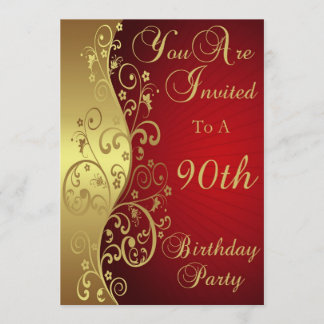 90. Geburtstags-Party-personalisierte Einladung