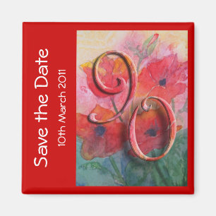 90. Geburtstags-Party Save the Date Magnet