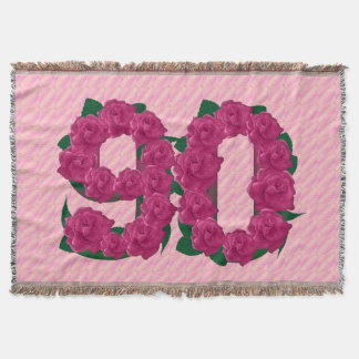 90. Geburtstagsdecke mit 90 niedlichen rosa Decke