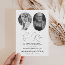 90. Geburtstagsfeier Custom Foto Monogram