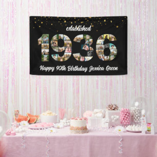 90. Geburtstagsfeier Foto-Collage Gegründet 1936 Banner