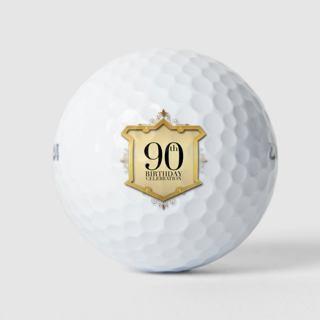 90. Geburtstagsfeier Vintag Frame Golf Ball (Vorderseite)