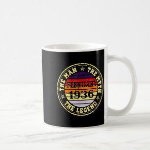 90. Geburtstagsgeschenk Mann Mythos Legende Februa Kaffeetasse