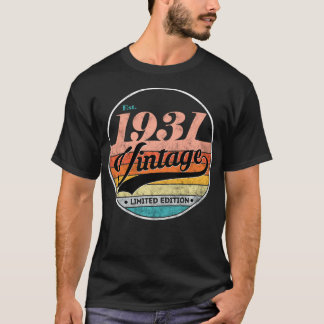 90. Geburtstagsgeschenk Retro Vintag 1931 Alter 90 T-Shirt