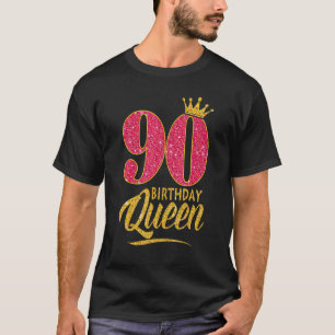 90. Geburtstagskönigin 90 Jahre Altes Mädchen Kron T-Shirt