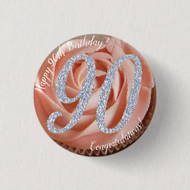 90. Geburtstagskuchen 3 cm Abzeichen Button