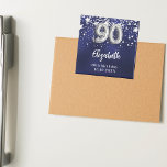 90. Geburtstagsnavy blauen Silberstars Magnet<br><div class="desc">Für eine 90. Geburtstagsparty. Eine marineblau Hintergrundfarbe mit Imitaten silbernen Sternen. Die blaue Farbe ist ungleichmäßig. Fügen Sie Ihren Namen,  Text hinzu. Kann als Save the Date Erinnerung für Ihre Gäste,  Gastgeschenk oder als Keepsake verwendet werden.</div>