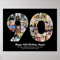 90. Geburtstagsnummer 90 Foto Collage Geschenk