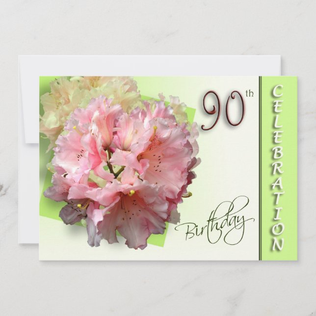 90. Geburtstagspartei Einladung - Rhododendron (Vorderseite)