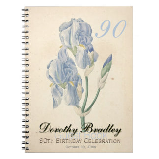 90. Geburtstagspartei Irises Custom Guest Book Notizblock