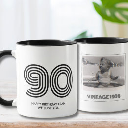 90. Geburtstagsparty befürwortet Tasse des Vintage