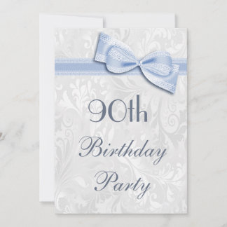 90. Geburtstagsparty Damask und Imitate Bow Einladung