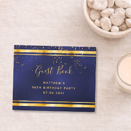90. Geburtstagsparty dunkelblaue Goldkonfetti Gästebuch